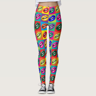 Leggings Lèvres colorées Légendes tout-en-impression Whimsi
