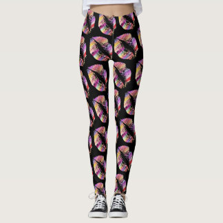 Leggings Lèvres colorées Noir moderne