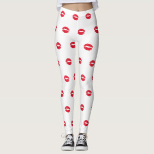 Leggings Lèvres de baiser rouges