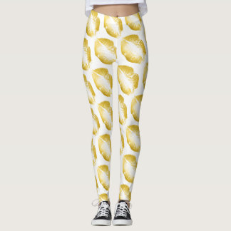 Leggings Lèvres d'or Blanc moderne