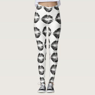 Leggings Lèvres Pailletées Noires