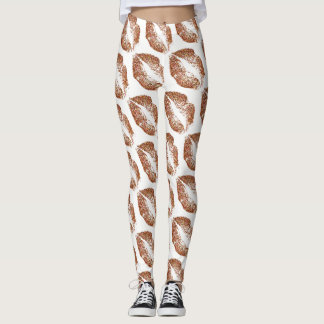 Leggings Lèvres Parties scintillant orange Blanc moderne