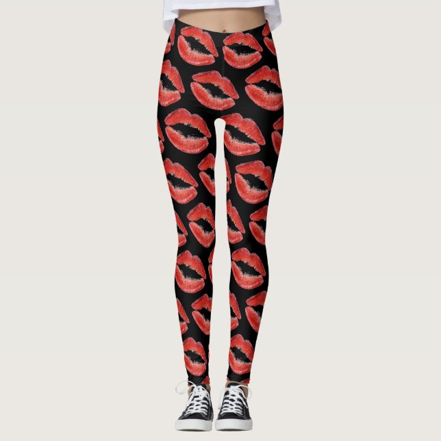 Leggings Lèvres rouges (Devant)