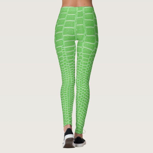 Leggings Lézard vert de chaux exotique (Dos)
