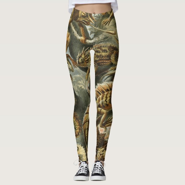 Leggings Lézards par Ernst Haeckel Lacertilia Animal Vintag (Devant)