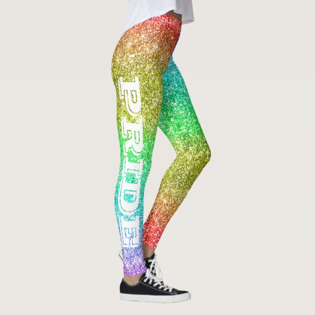 Leggings LGBT Pride Faux Parties scintillant Arc-en-ciel (Droite)