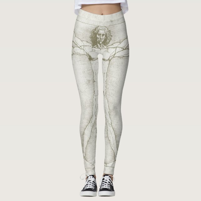 Leggings L'Homme de Vitruve de Léonard de Vinci (Devant)