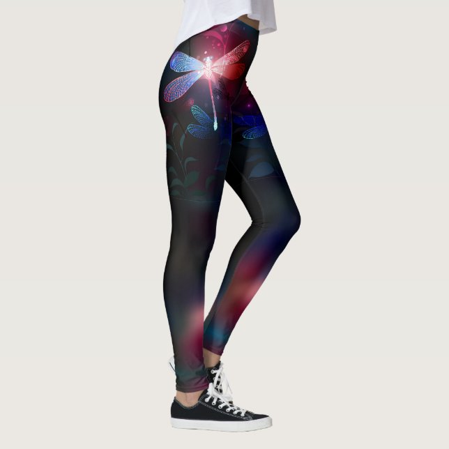 Leggings libellule rouge brillante (Droite)