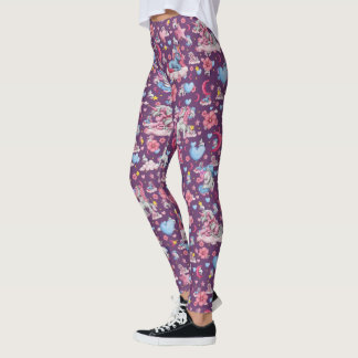 Leggings Licornes aquarelles mignonnes