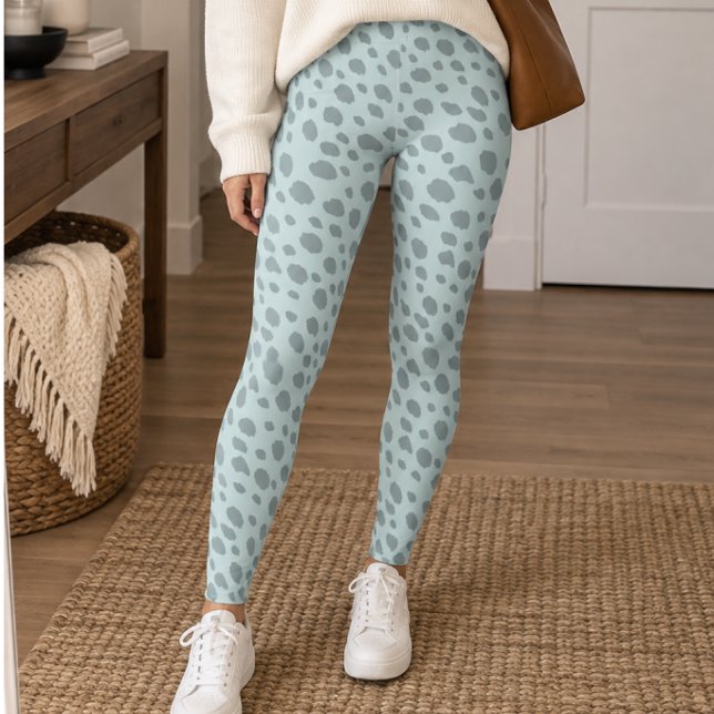 Leggings Light Blue Grey Cheetah Spots (Créateur téléchargé)
