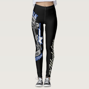 Leggings Ligne bleue mince police de chien de garde de