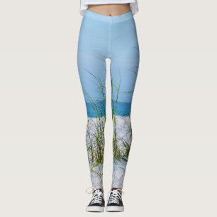Leggings Ligne D'Aiguilles De Mer En Sable Blanc