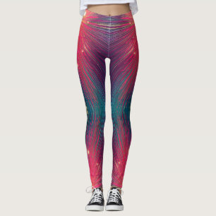 Leggings Lignes abstraites rose chaud motif moderne