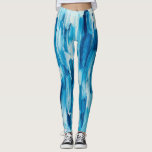 Leggings Lignes bleues froides de brosse. Marine nautique d<br><div class="desc">Bleu marine lignes de brosse nautique leggings.</div>