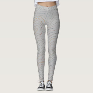 Leggings Lignes d'Altitude Douces – Fond Blanc