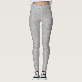 Leggings Lignes d'Altitude Douces – Fond Blanc