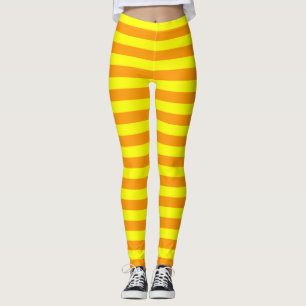 Leggings Lignes de bandes orange jaune