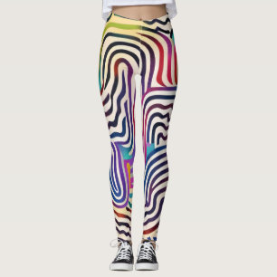 Leggings Lignes de couleur ondulées