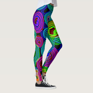 Leggings Lignes de discothèque de Neon Liquide Dizzy 