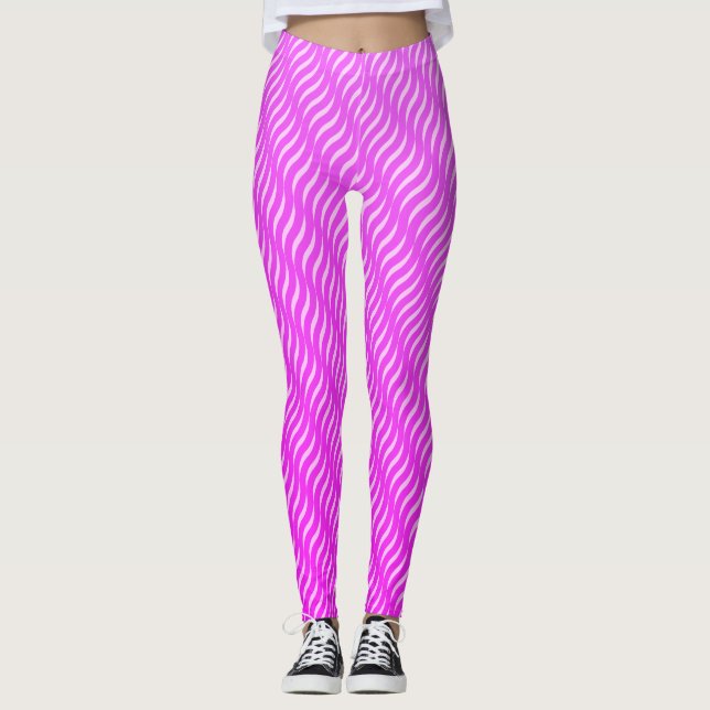 Leggings Lignes de Maze violet magique sans fil Motif (Devant)