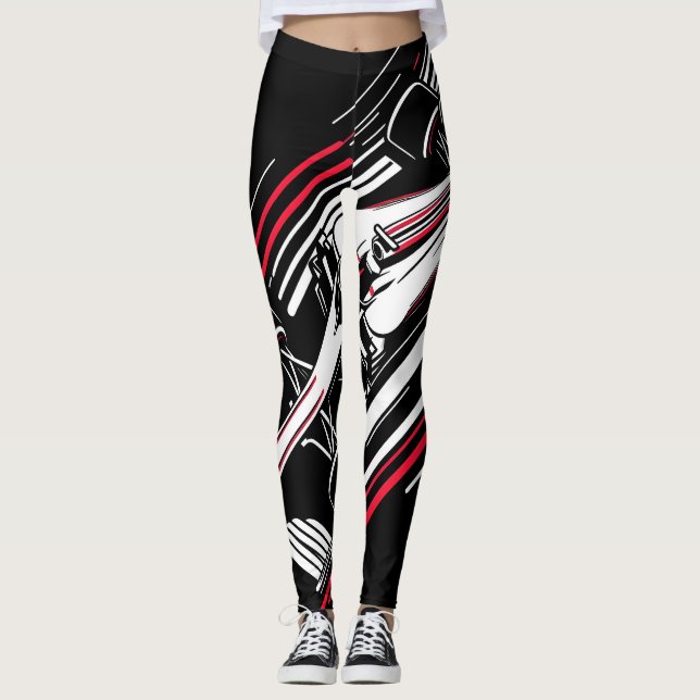 Leggings Lignes de vitesse de voiture de course de formule  (Devant)