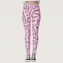 Lignes de zigzag noir sur motif rose