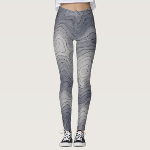 Leggings Lignes d'élévation douces – Échelle de gris