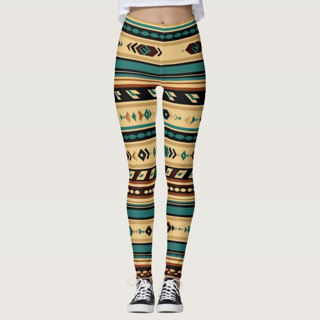Leggings Lignes géométriques culturelles (Devant)