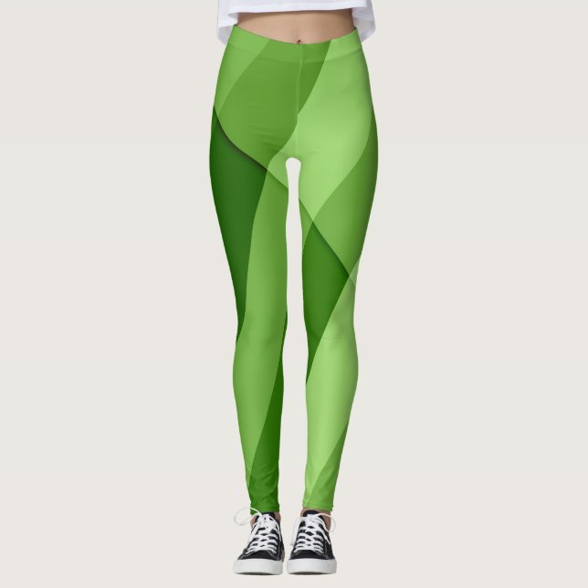 Leggings Lignes géométriques vertes vert clair (Devant)