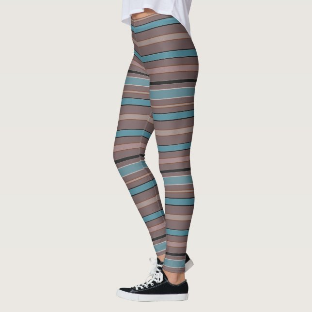 Leggings Lignes horizontales graphiques avec couleur person (Gauche)