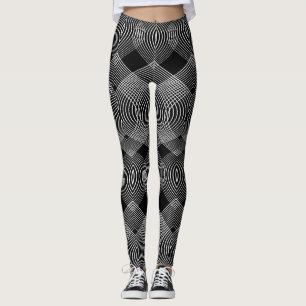 Leggings Lignes monochromes : Conception abstraite texturée