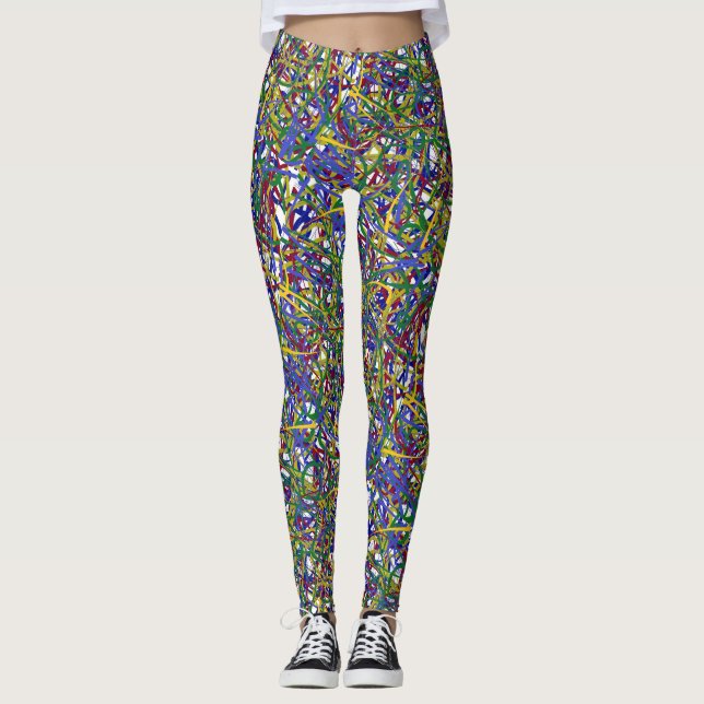 LEGGINGS LIGNES MULTICOLORÉES (Devant)