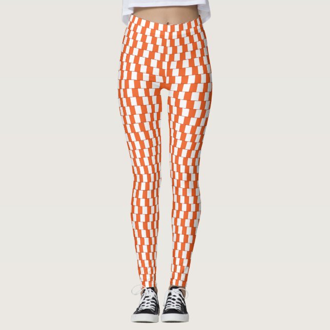 Leggings Lignes orange déroutantes (Devant)