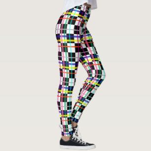 Leggings Lignes Plaid Multicolores À damiers Design Tartan