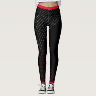 Leggings Lignes rouges géométriques rectangulaires - Arrièr
