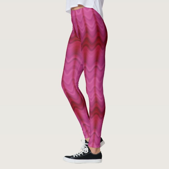 Leggings Lignes Tourbillonnantes Abstraites Roses (Gauche)