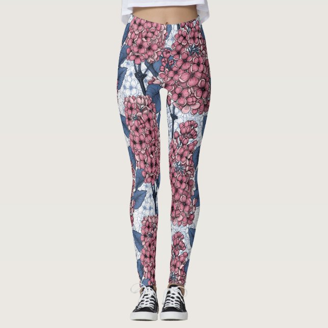 Leggings Lilac en rose et bleu (Devant)
