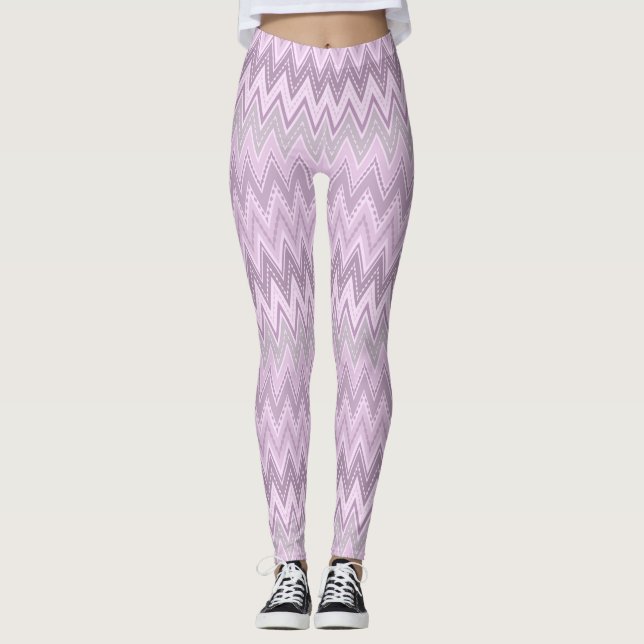 Leggings Lilac, rose, zigzag (Devant)