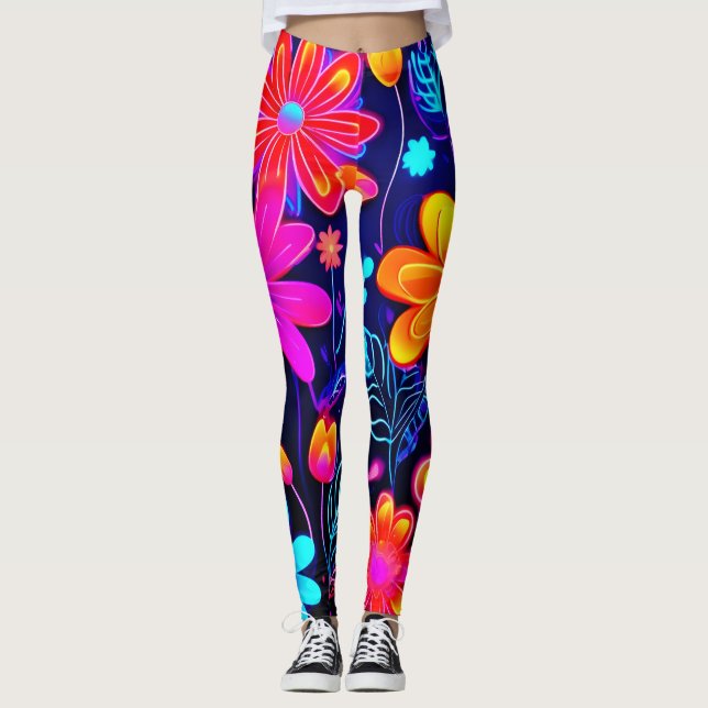 Leggings L'Imaginaire floral de Neon (Devant)