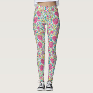 Leggings Lime Floral Motif arabe
