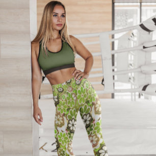 Leggings Lime Hippie Flottante Motif Floral Légendes
