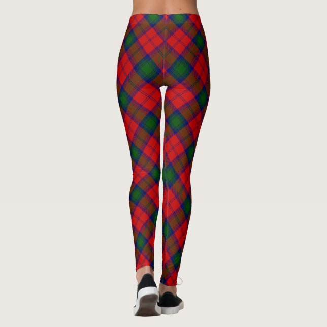 Leggings Lindsay tartan rouge vert plaid (Dos)