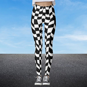 Leggings Lined Abstrait noir et blanc