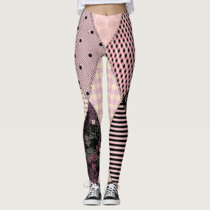 Leggings Lingerie textile : Patchwork Motif Vintage