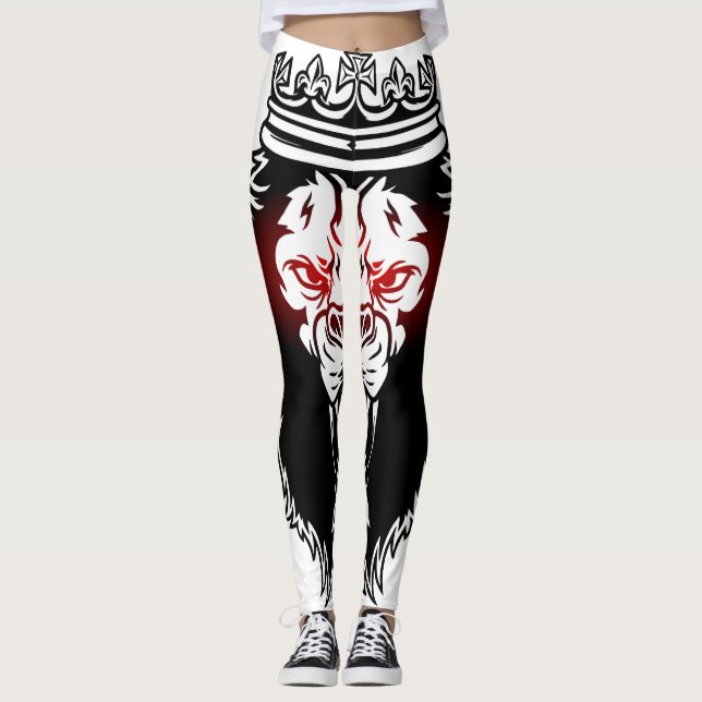 Leggings lion aux yeux rouge (Devant)