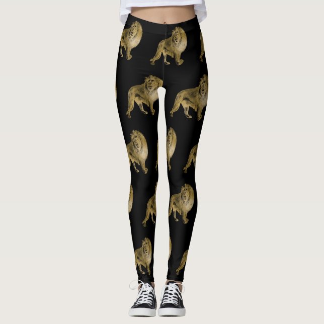 Leggings Lions noir et or (Devant)