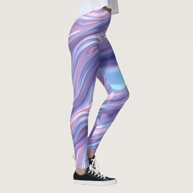 Leggings Liquid Holographic Flow – Seamless Abstract  (Droite)