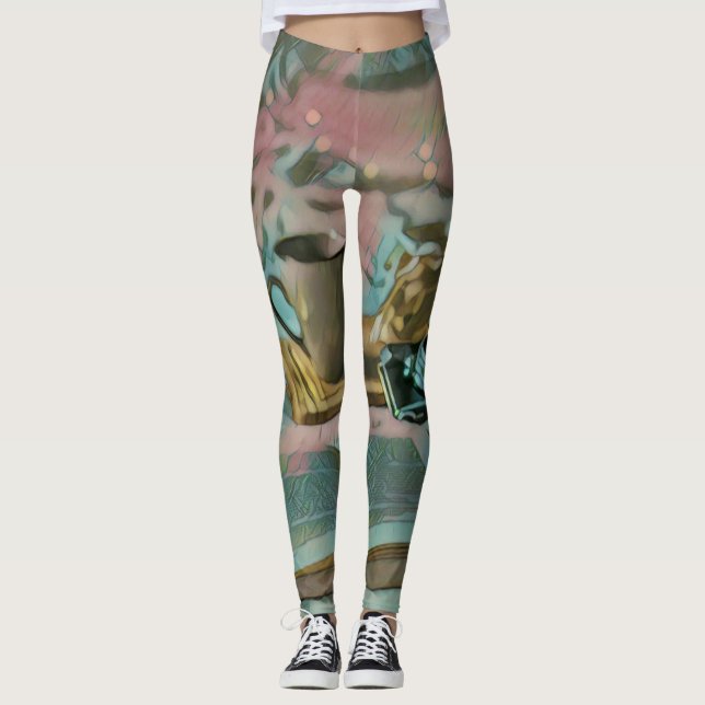 Leggings Lire Livres, Boire Café (Devant)
