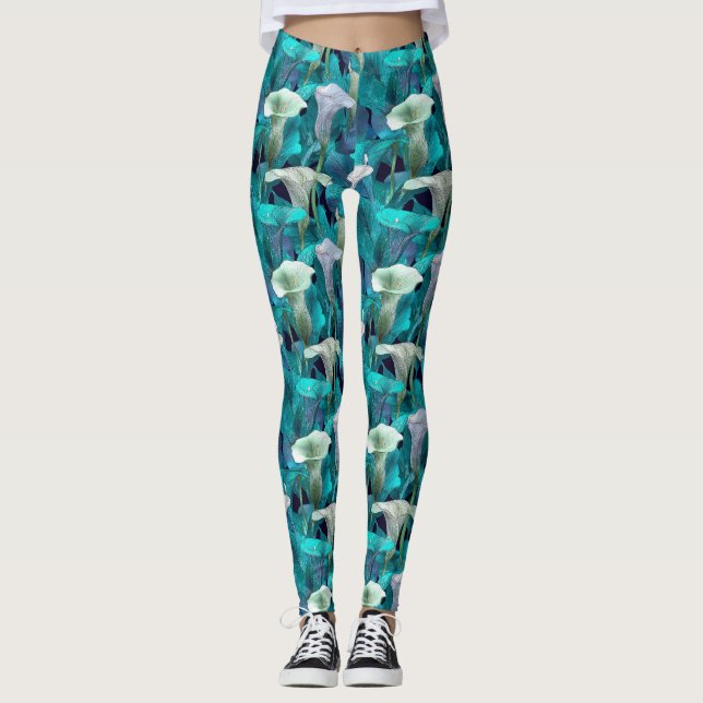 Leggings Lis calla Exercice de fleur Lis calla Étincelle (Devant)