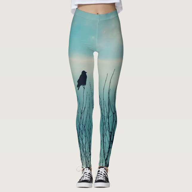 Leggings Little Blackbird Et Un Ciel Bleu Doux (Devant)